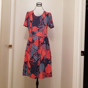 Lularoe Amelia Dress - Blue Floral